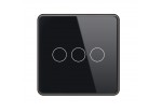 Akubela 3 Gang Touch Switch (EU version) - Black